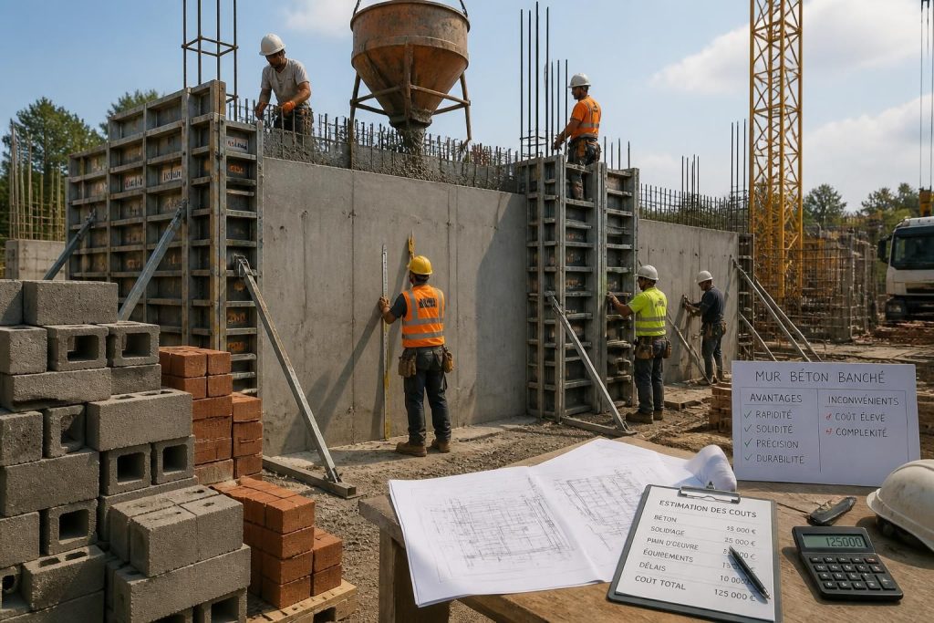 découvrez comment les avantages et inconvénients du mur en béton banché influencent le coût de votre projet de construction et optimisez votre investissement.