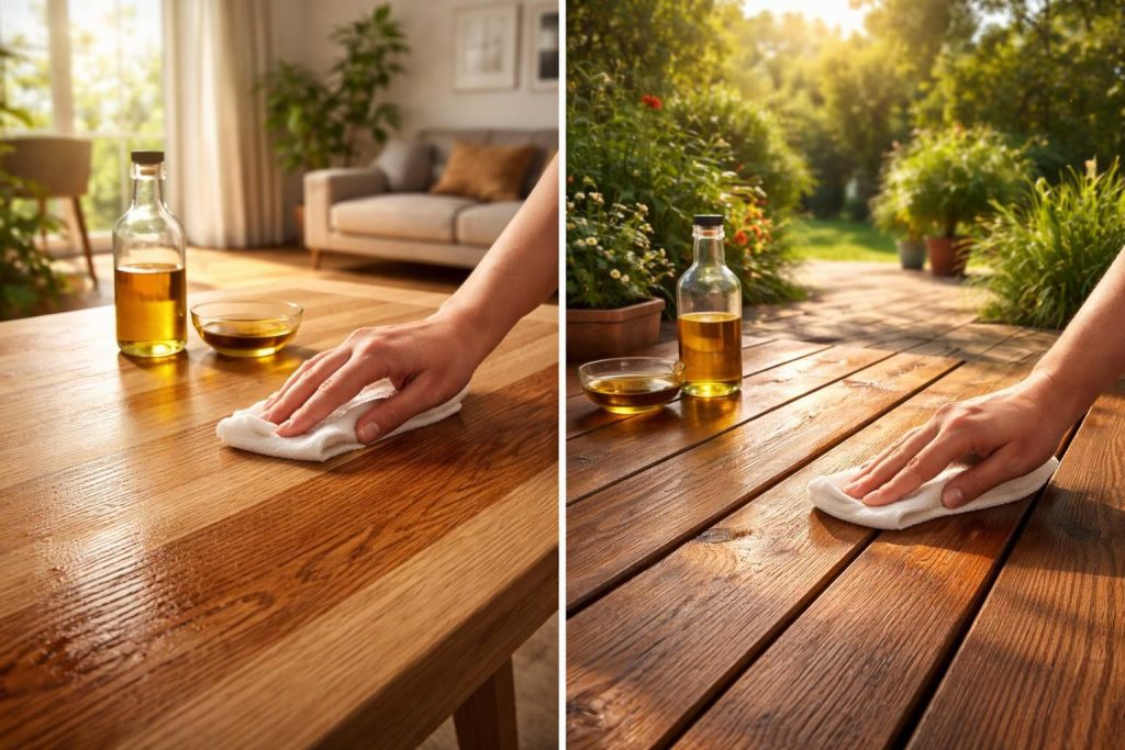 découvrez comment entretenir efficacement le bois à l'intérieur et à l'extérieur grâce à l'huile de lin, un traitement naturel qui nourrit, protège et sublime vos surfaces en bois.