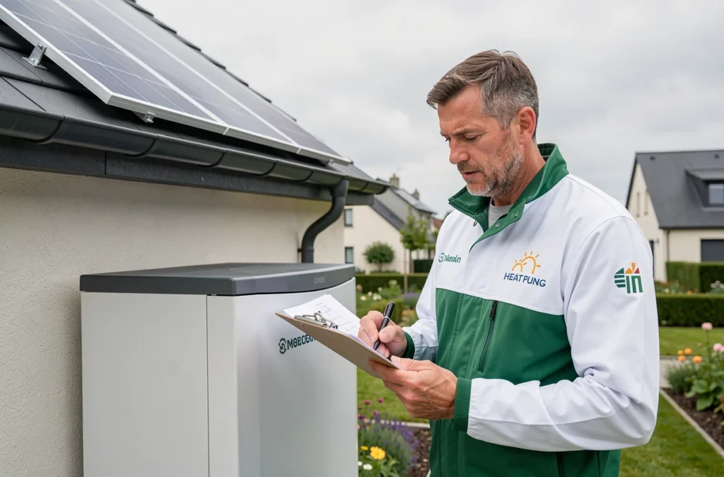 Installateur Landru Energie posant devant une installation d'énergies renouvelables